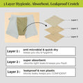 3 Layer Hygienic, Absorbent, Leakproof Crotch 