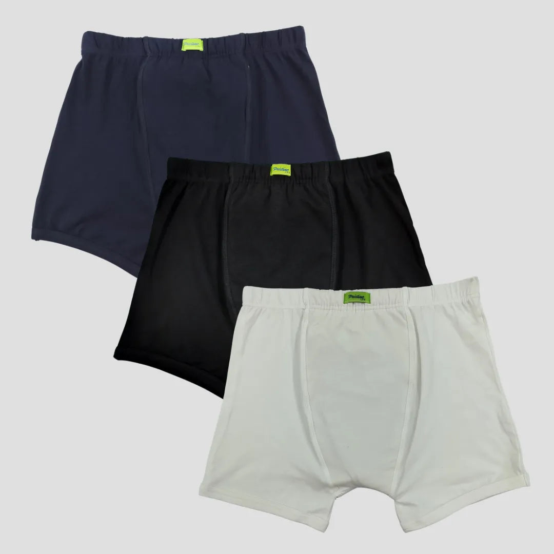 Men Washable Incontinence Trunks Navy Blue, Black & White